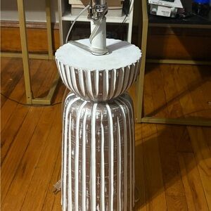 Modern White and Silver Table Lamp